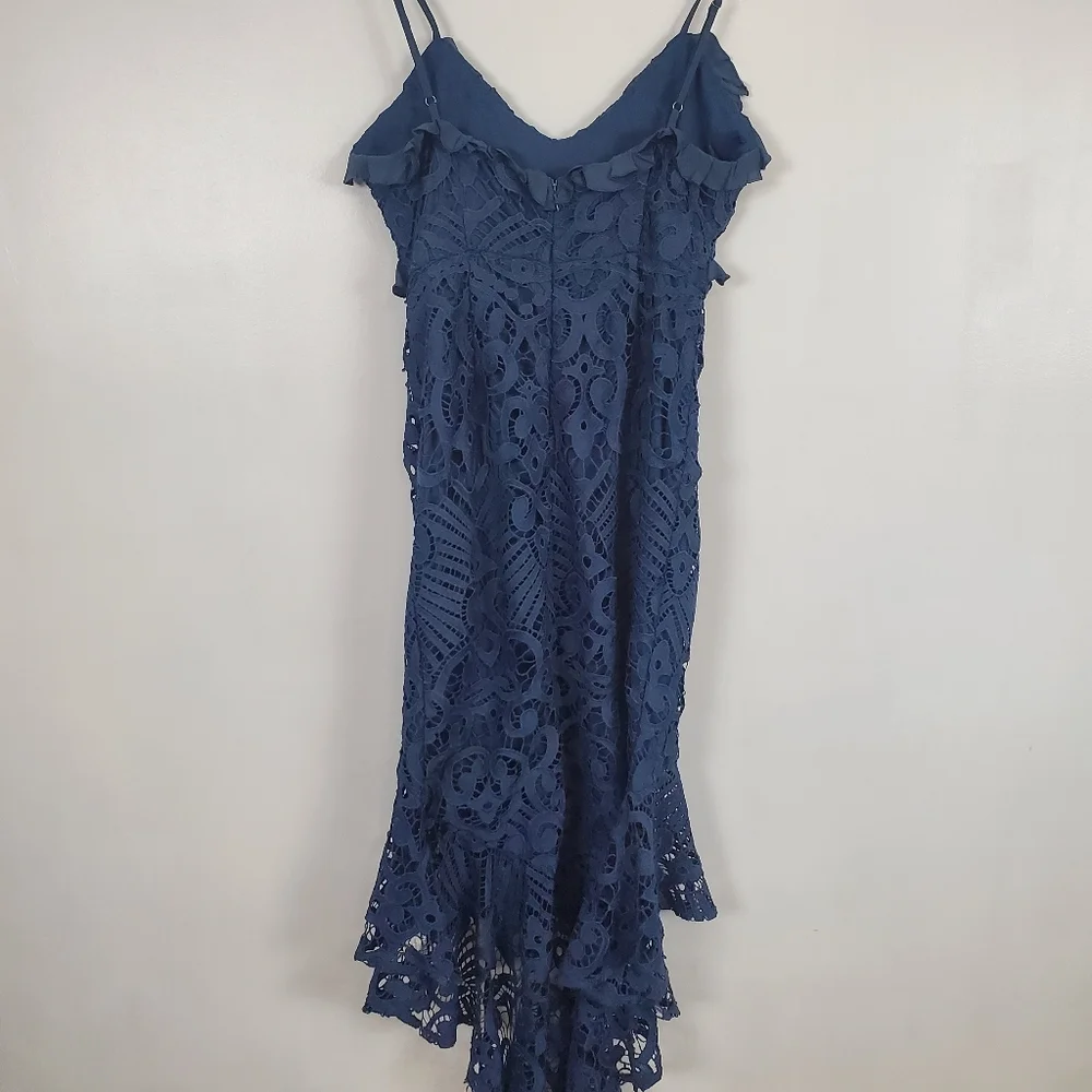Selfie Leslie NWT blue mermaid dress lace overlay US large - Picture 2 of 7
